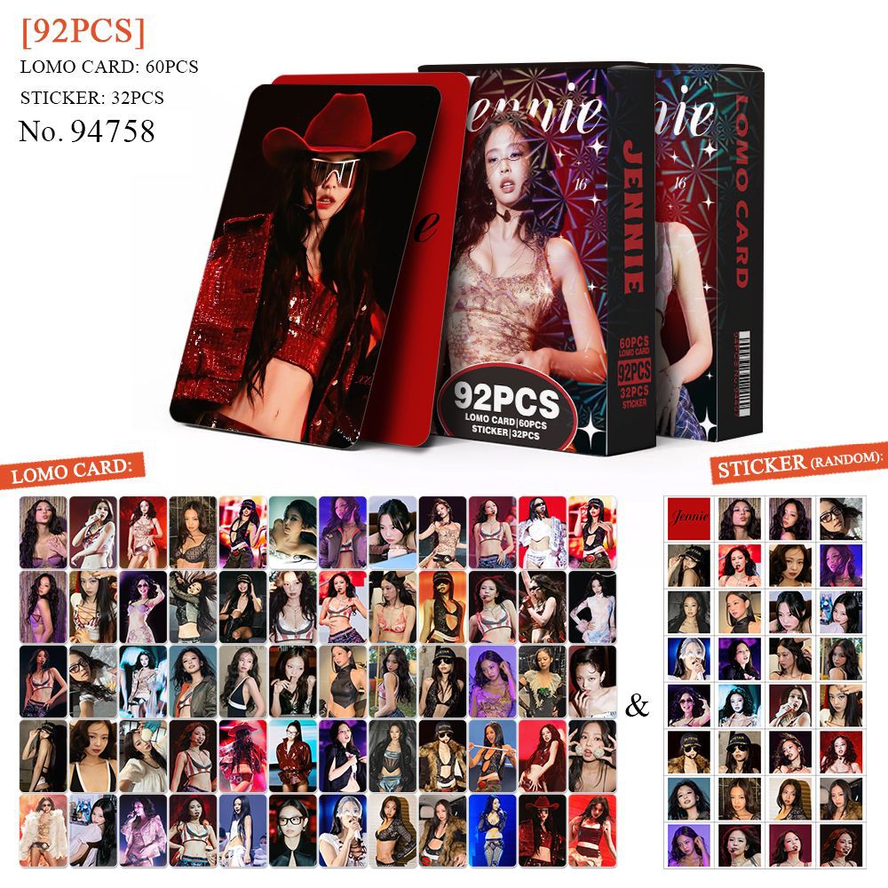 92PCS JENNIE World Tour Photocard Stickers