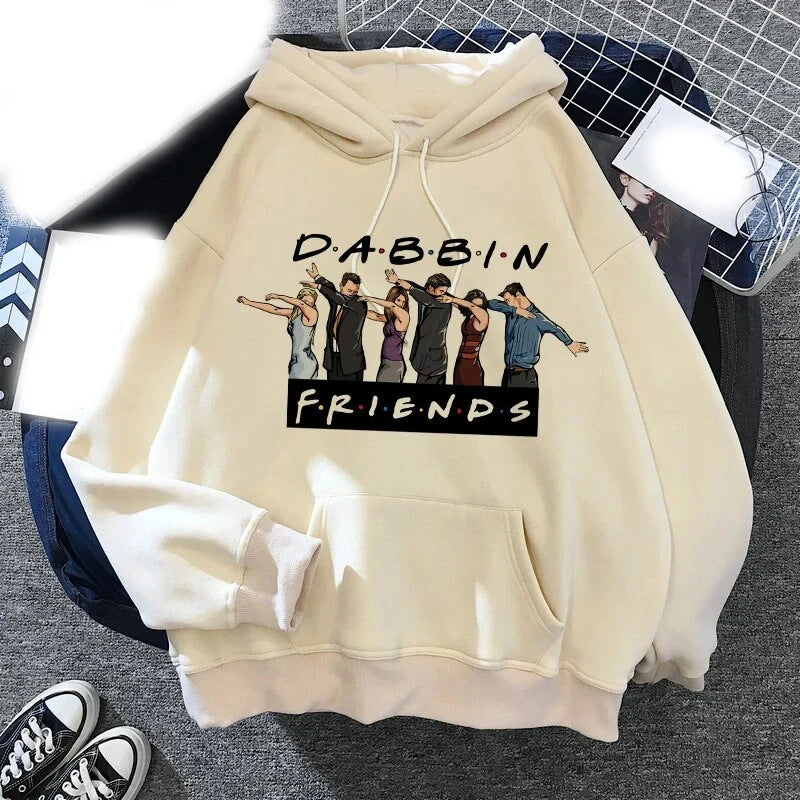 Unisex Casual Friends Printed Loose Hoodie