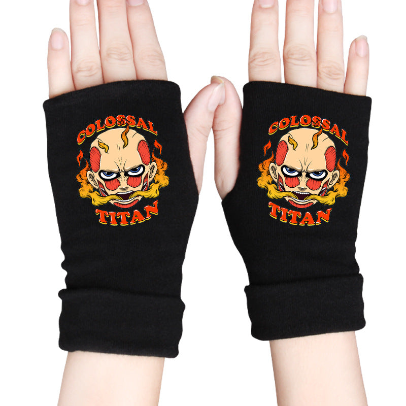 Trendy Anime Half Finger Gloves