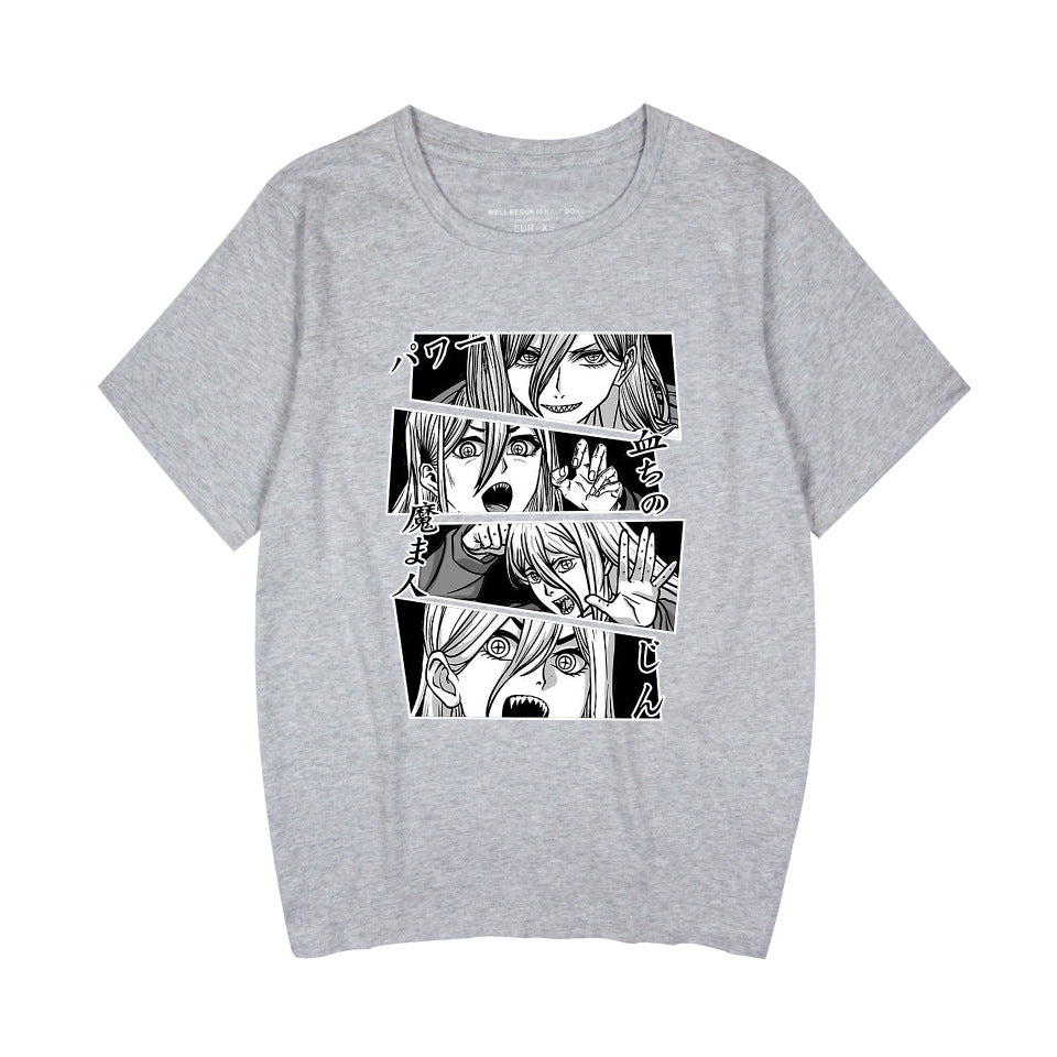Women's Anime Graffiti Round Neck T-shirt