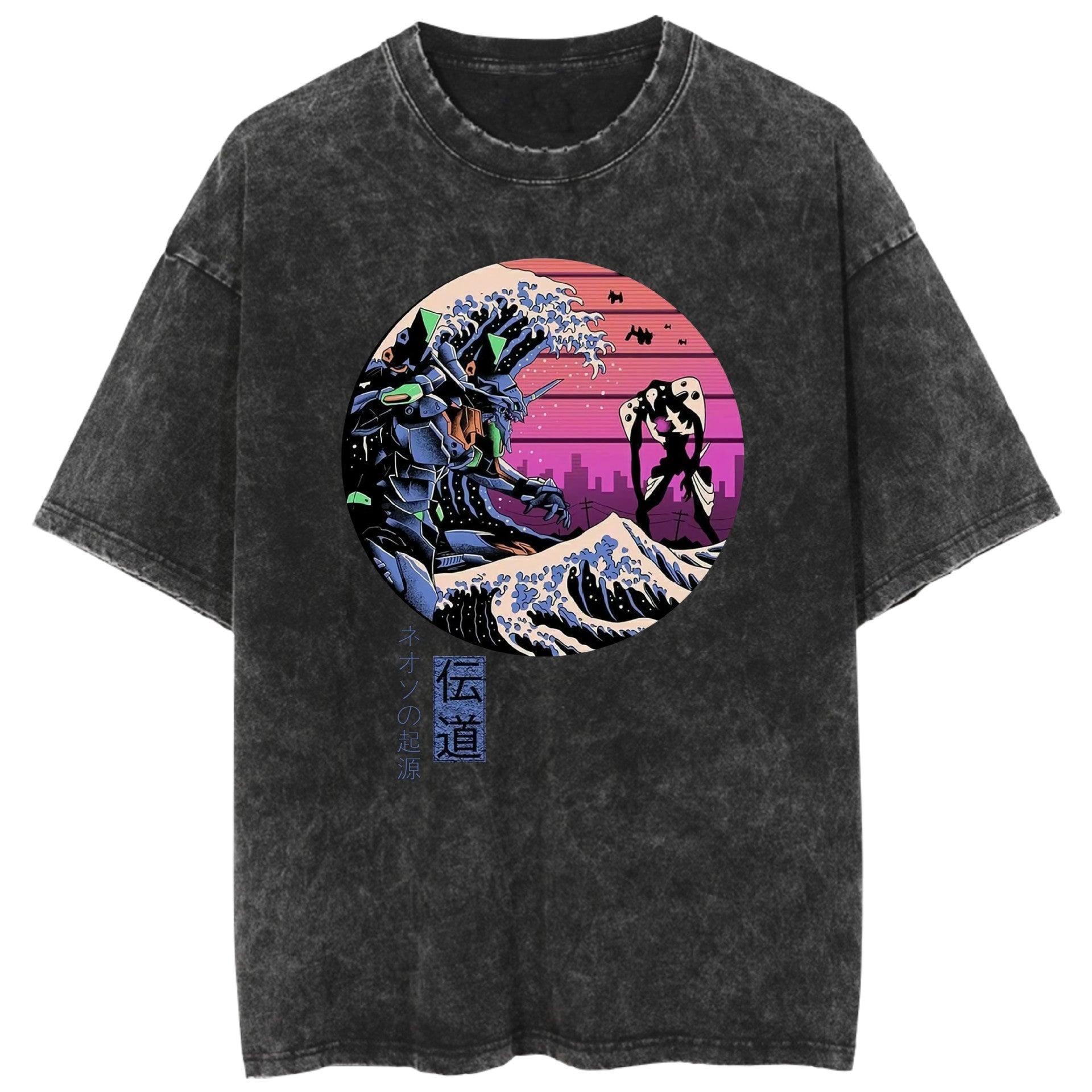 Casual Anime EVA Cotton Washed T-Shirt