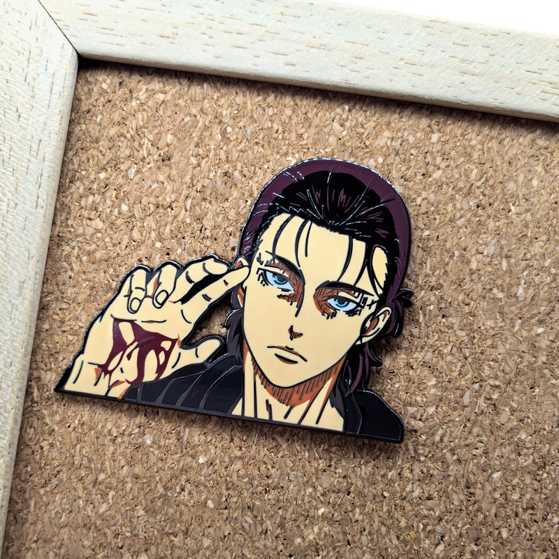 Eren Anime Metal Brooch
