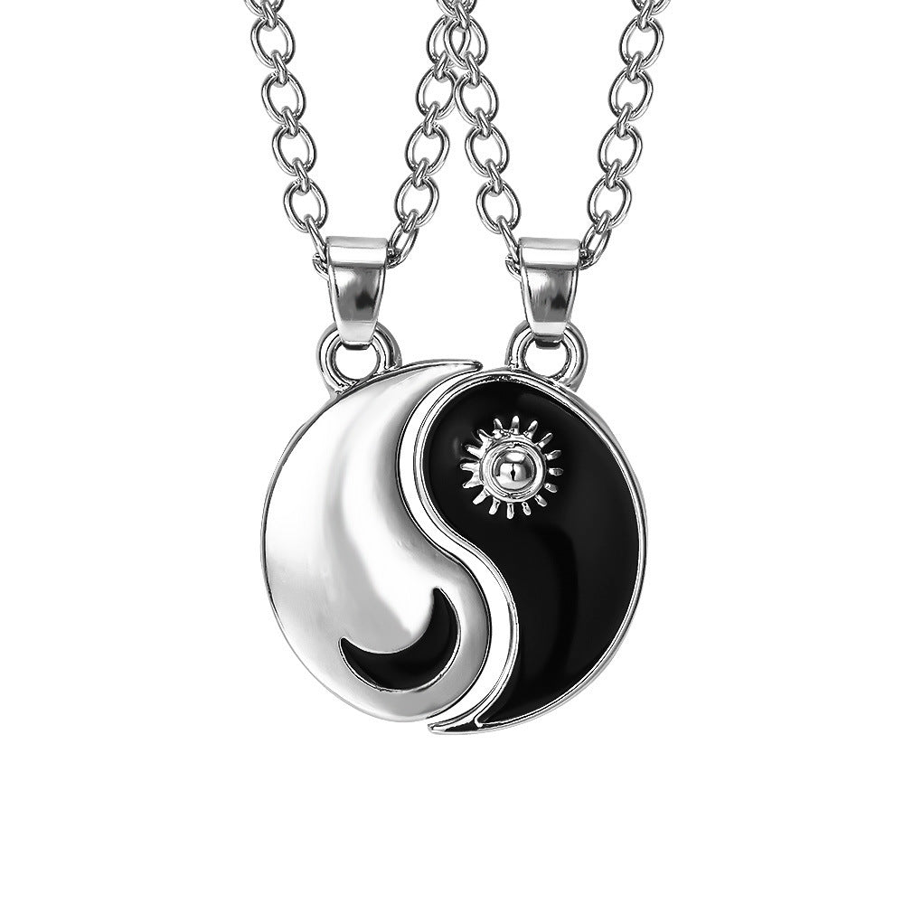 Tai Chi Sun and Moon Splicing Necklace
