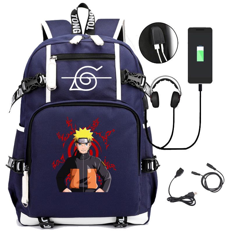 Leisure Anime Logo Print Large-capacity Backpack