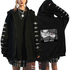 Unisex Anime Printed Zipper Casual Hoodie