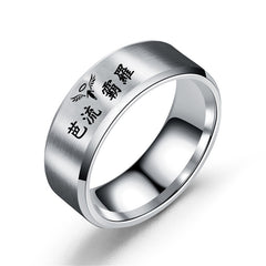 Stainless Steel Laser Letter Ring