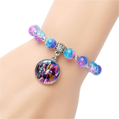 KPDH Beaded Gemstone Pendant Bracelet