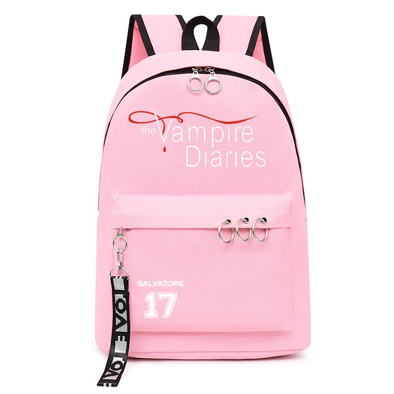 Casual TVD Pattern Print School Backpack