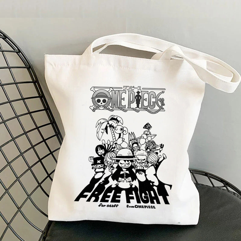 Wanted Luffy Printed Canvas Shoulder Bag