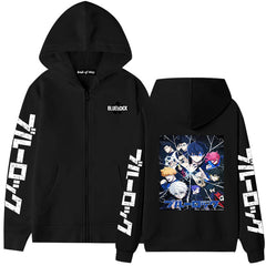 Unisex Anime Graphic Printed Zipper Hoodie