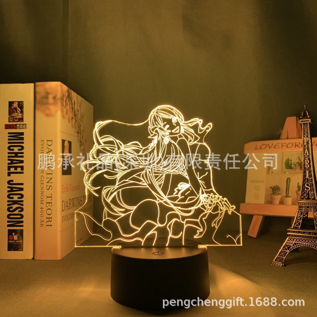 Colorful Luffy 3D Night Light