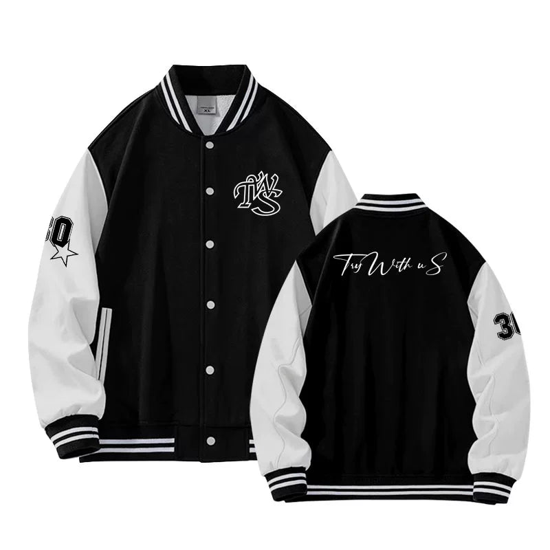TWS Album TryWithUs Stand-up Collar Baseball Coat
