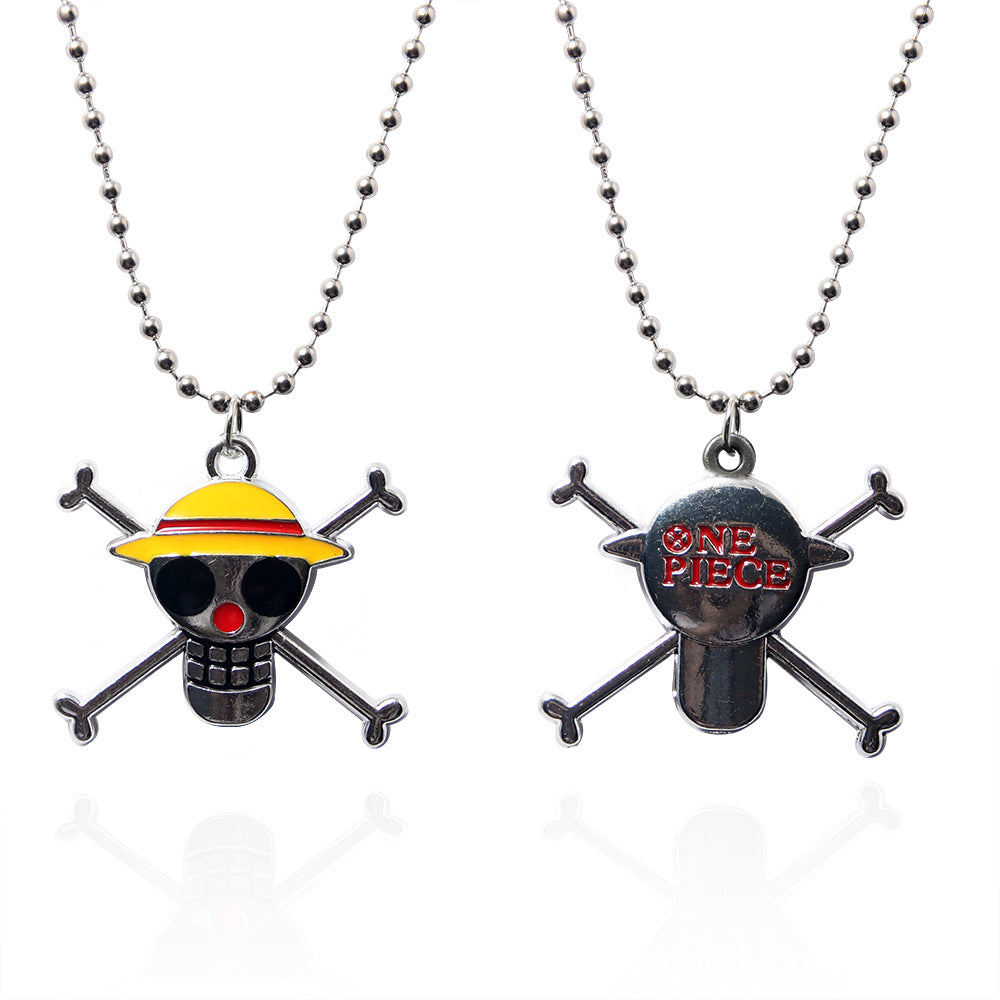 Anime Straw Hat Luffy Necklace Keychain Pendant