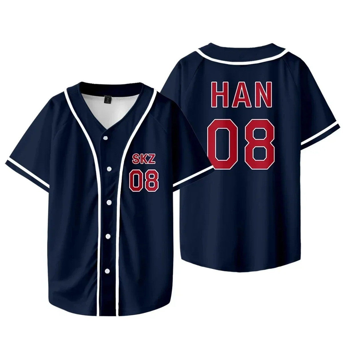 KPOP Digital Print Summer Thin Baseball Shirt