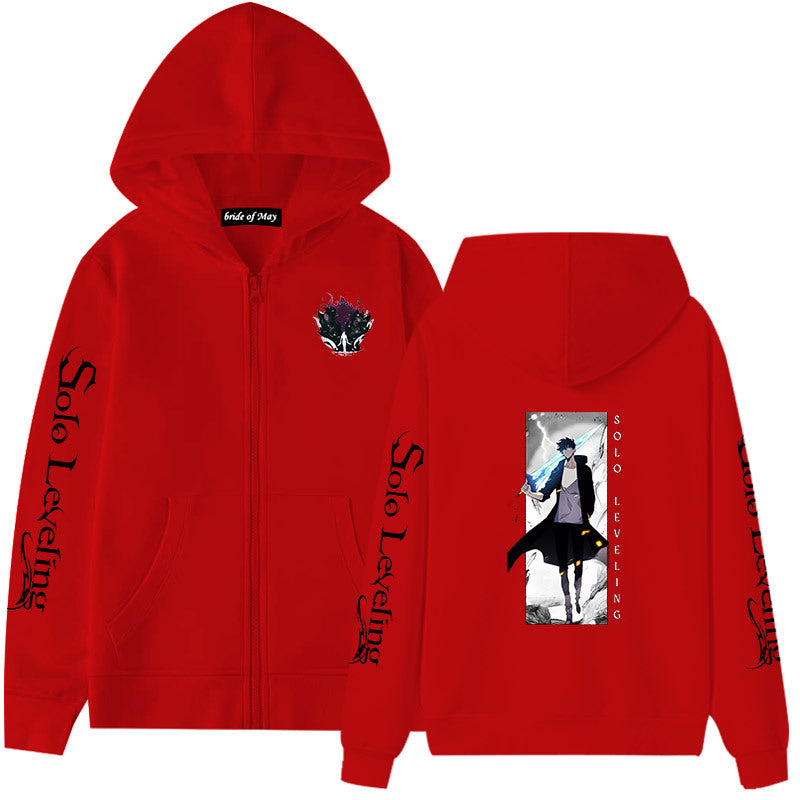 Unisex Anime Printed Loose Zipper Hoodie