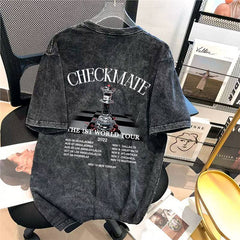CHECKMATE TOUR Crew Neck Cotton Washed Tee