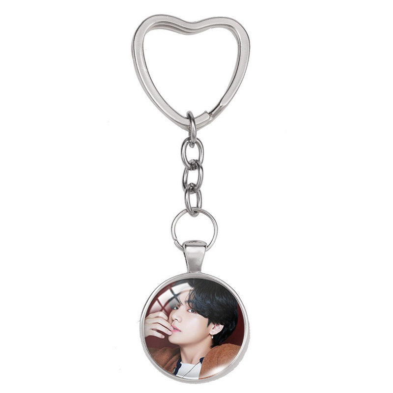 BTS Heart-shaped Keychain Pendant