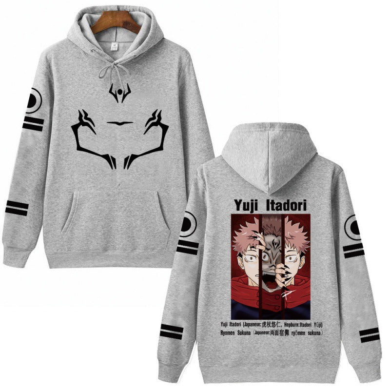 Unisex Anime Gojo Print Loose Hoodie