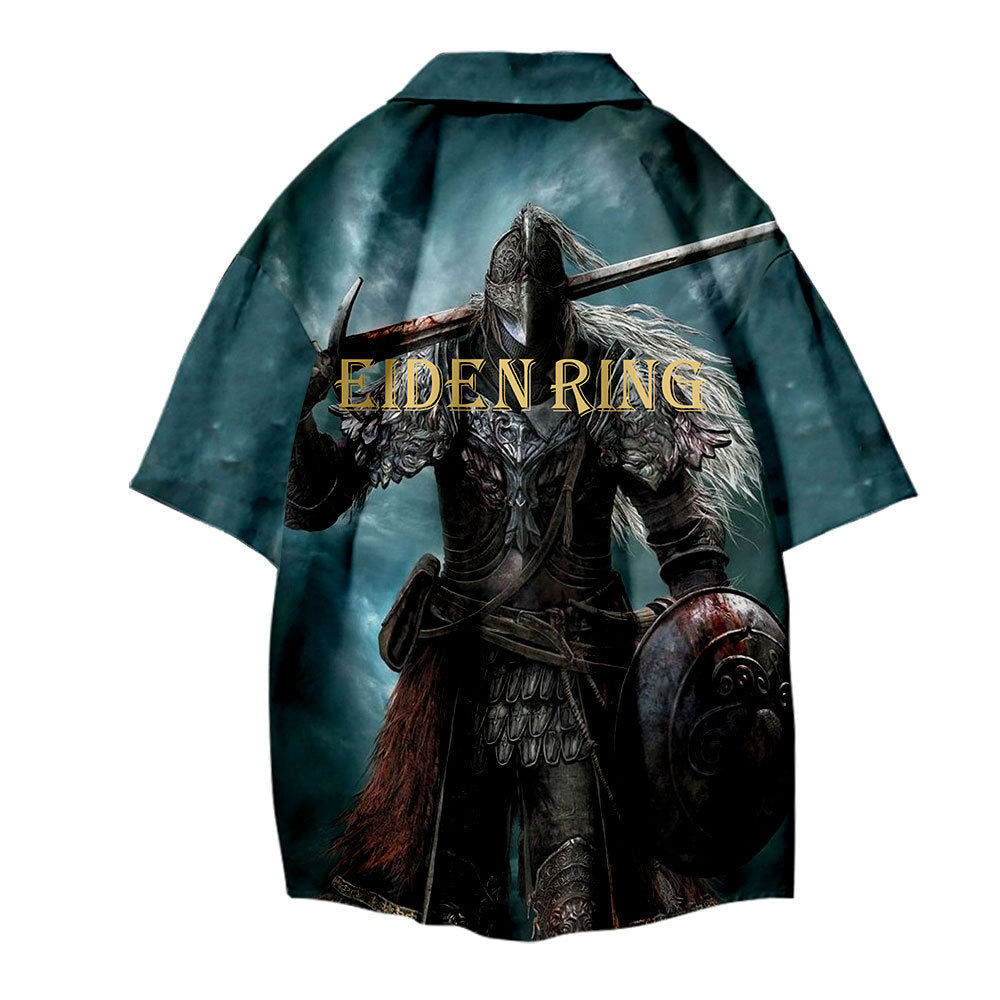 Men's Game 3d Print Short Sleeve Loose Shirt