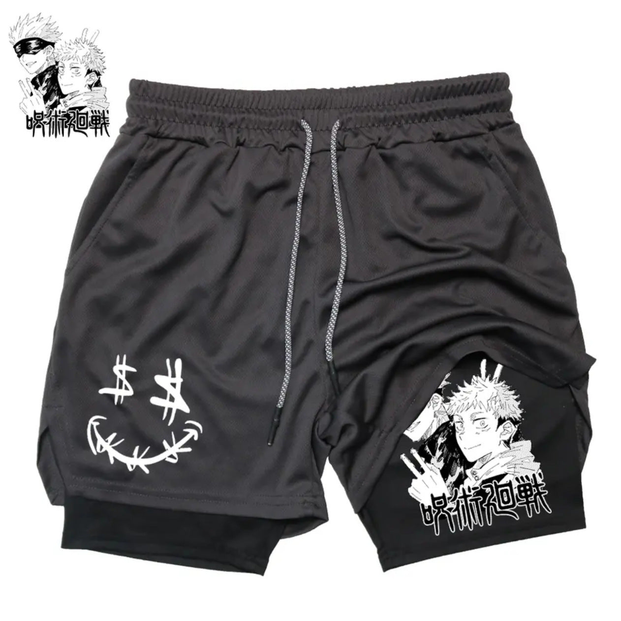 Men's Anime Digital Print Casual Slim Fit Shorts