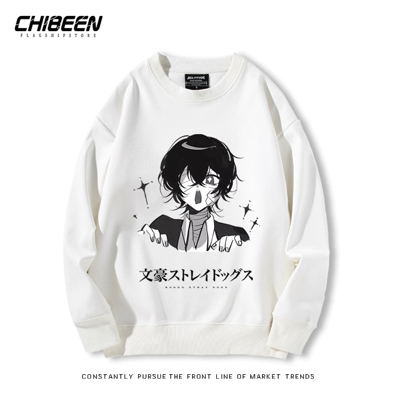 Casual Anime Printed Crew Neck Sweatshirt