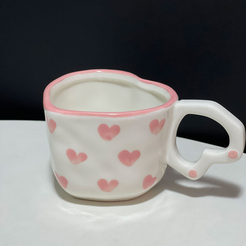 Pink Ceramic Heart Mug