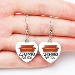 Friends Heart Shape Earrings Jewelry