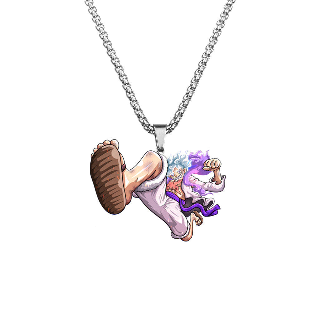 Luffy Wanted Printed Dog Tag Necklace