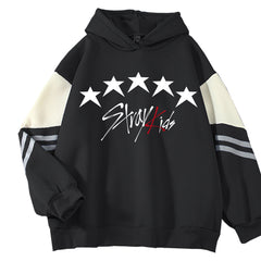 Trendy KPOP Star Logo Print Loose Hoodie
