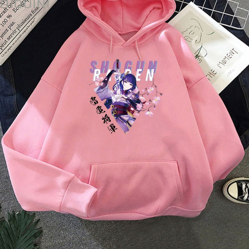 Casual Game Pattern Girls Loose Hoodie