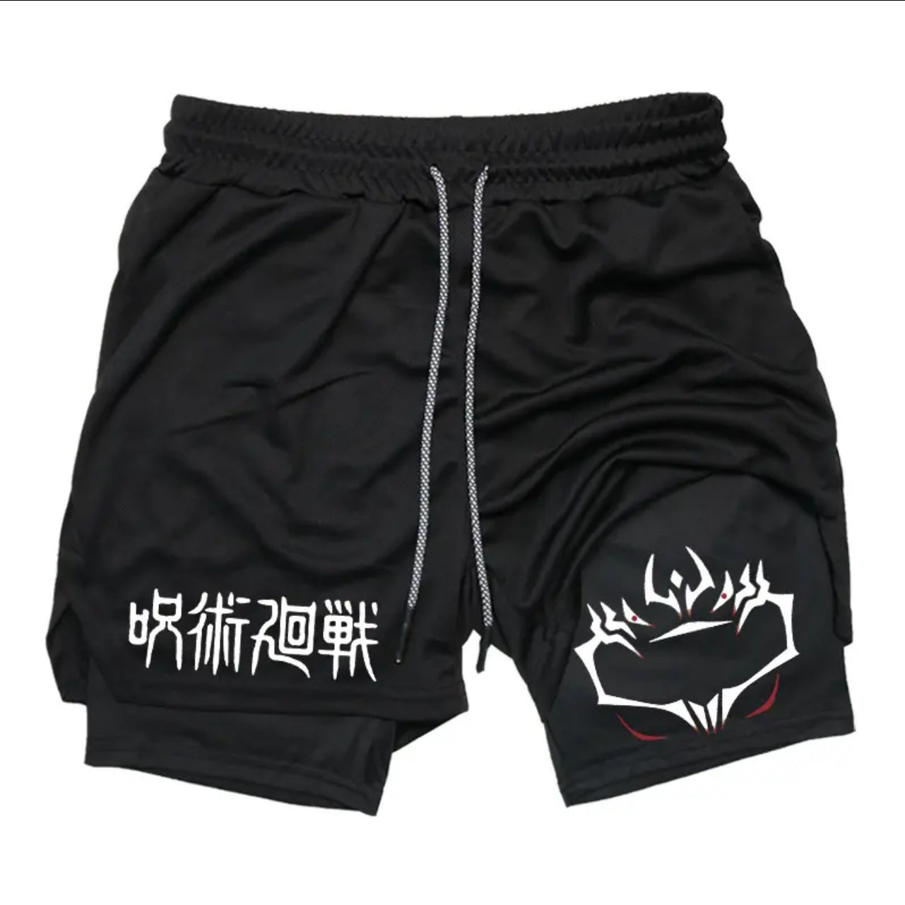 Casual Anime Printed Double-layer Fitness Shorts