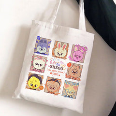 Cute Kpop Pattern Printed One Shoulder Canvas Bag