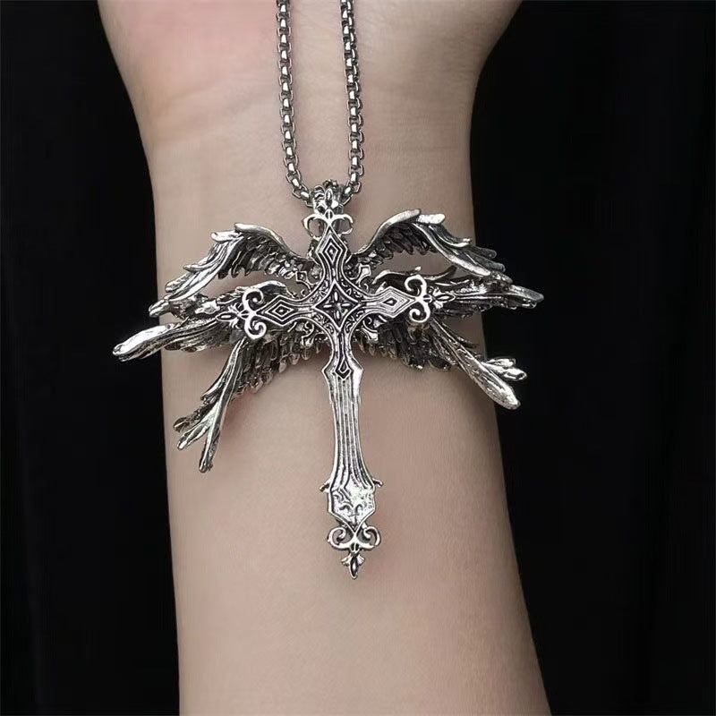 Retro Seraph Cross Necklace
