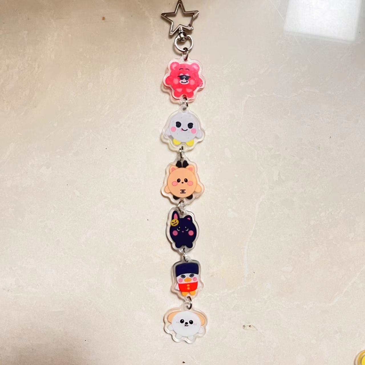 Kpop Double-sided Cartoon Pendant Keychain
