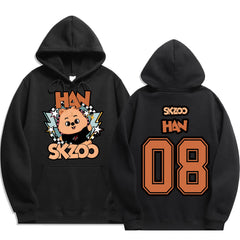 SKZ Number Printed Black Hoodie