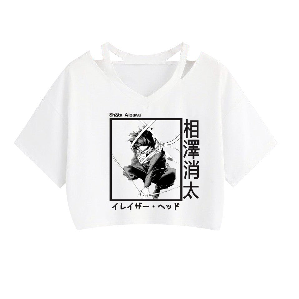 Women's Anime Graphic Printed Short Sleeve Crop T-shirt