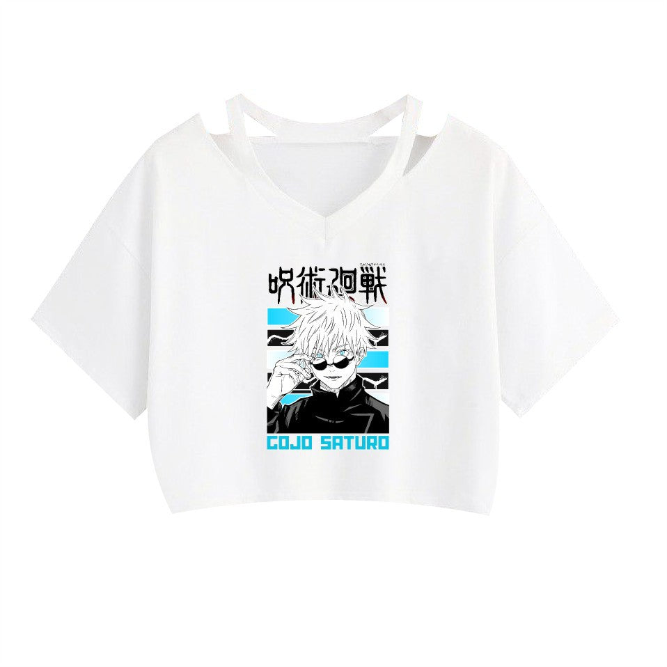 Women's Anime Summer Breathable Crop T-shirt