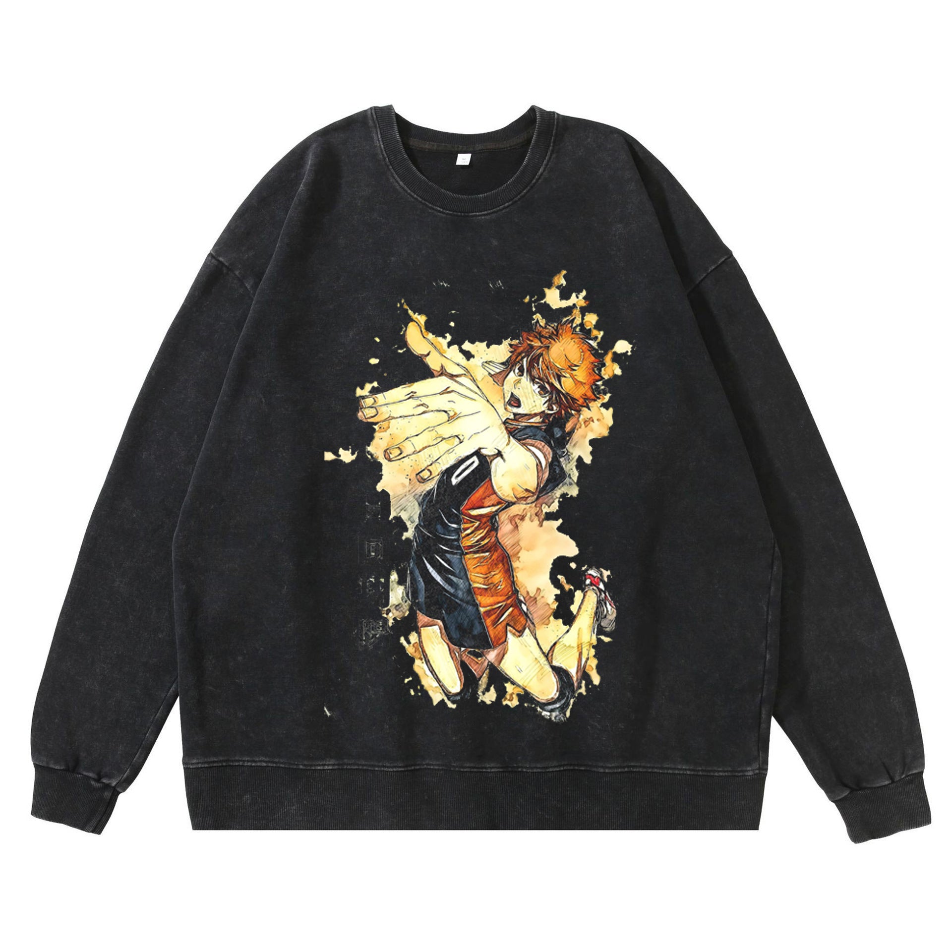 Retro Washed Casual Graphic Printed Loose Sweatshirt