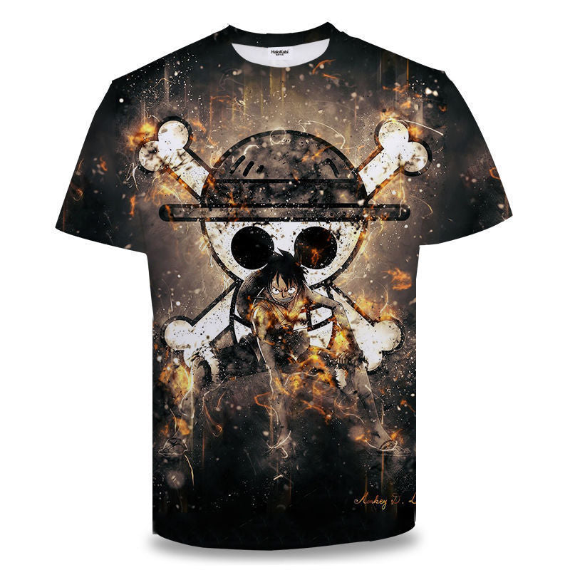 Men's Anime Digital Print Short-sleeved T-shirt