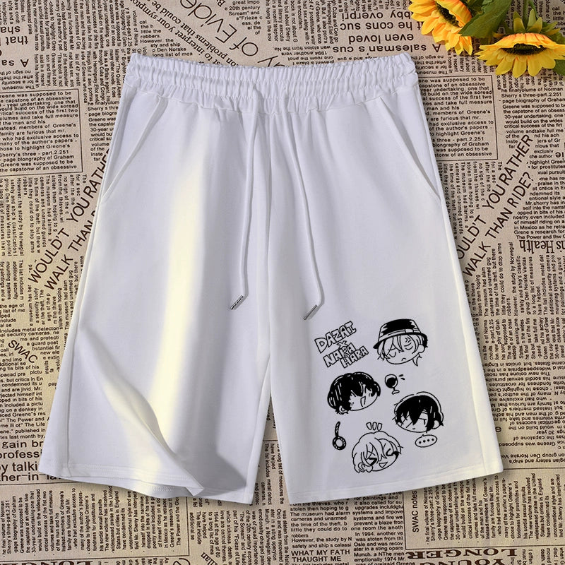 Casual Anime Logo Loose Shorts