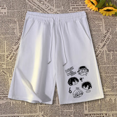 Casual Anime Logo Loose Shorts