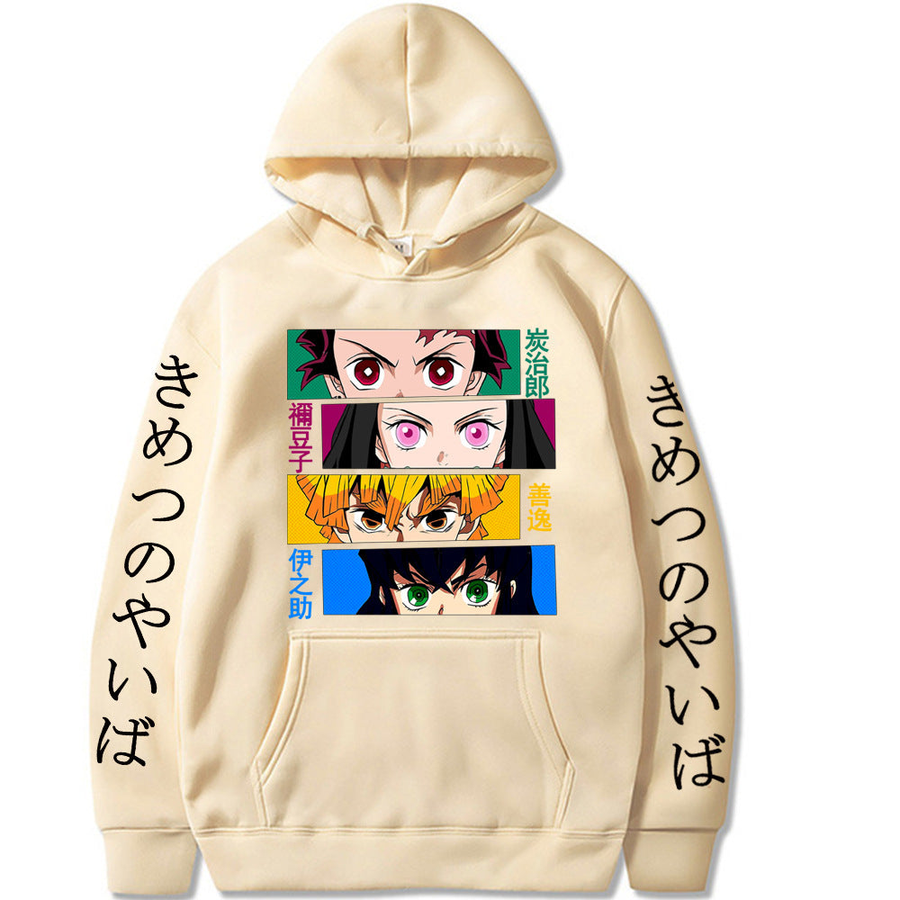 Trendy Anime Pattern Print Loose Hoodie