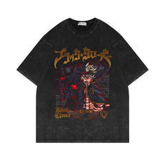 Retro Anime Short-sleeved Washed T-shirt
