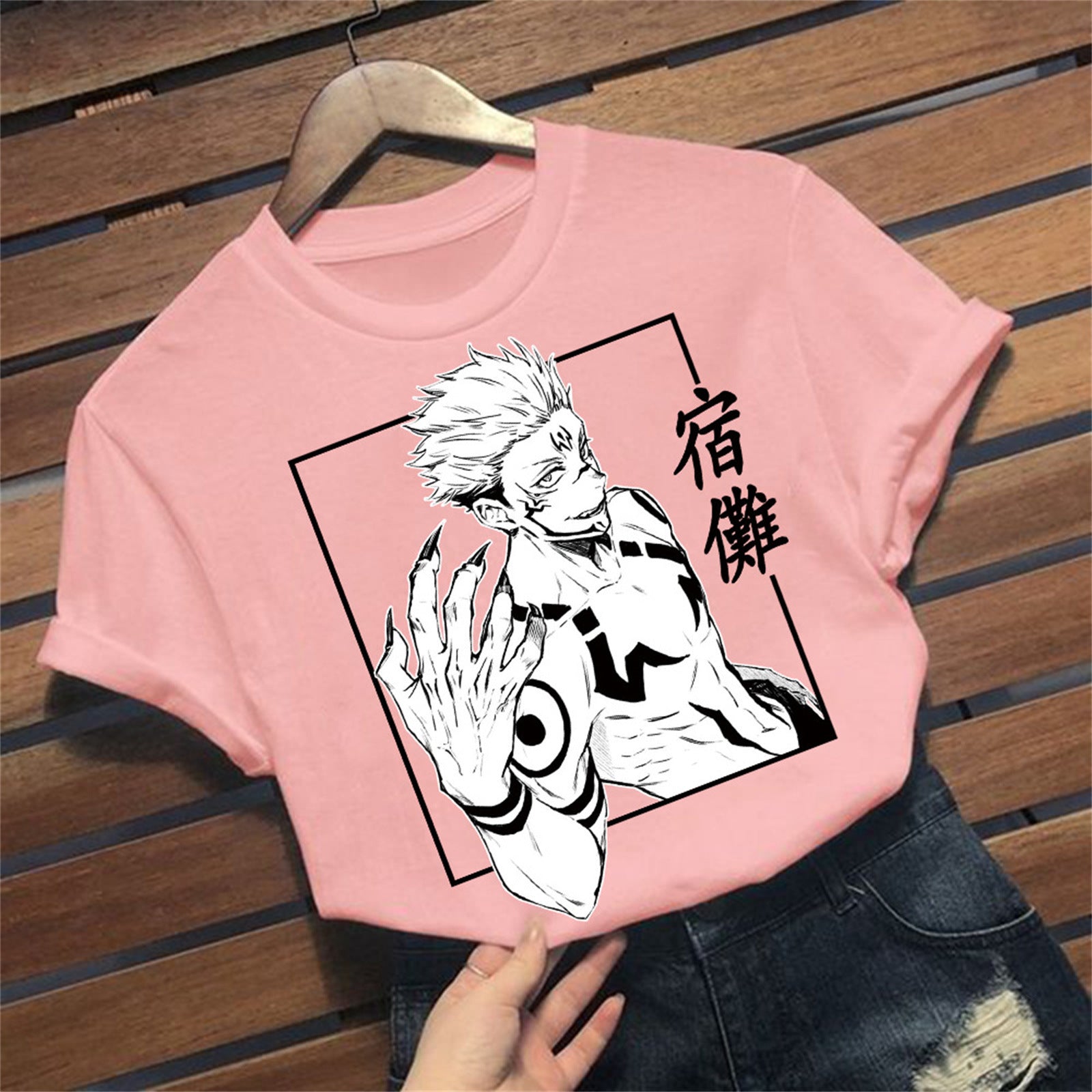 Unisex Anime Pattern Print Short-sleeved T-shirt