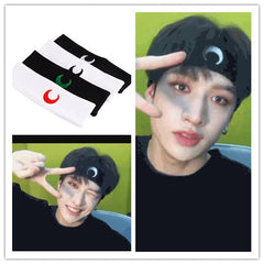 Kpop Style Moon Embroidered Sports Sweat-absorbing Headband