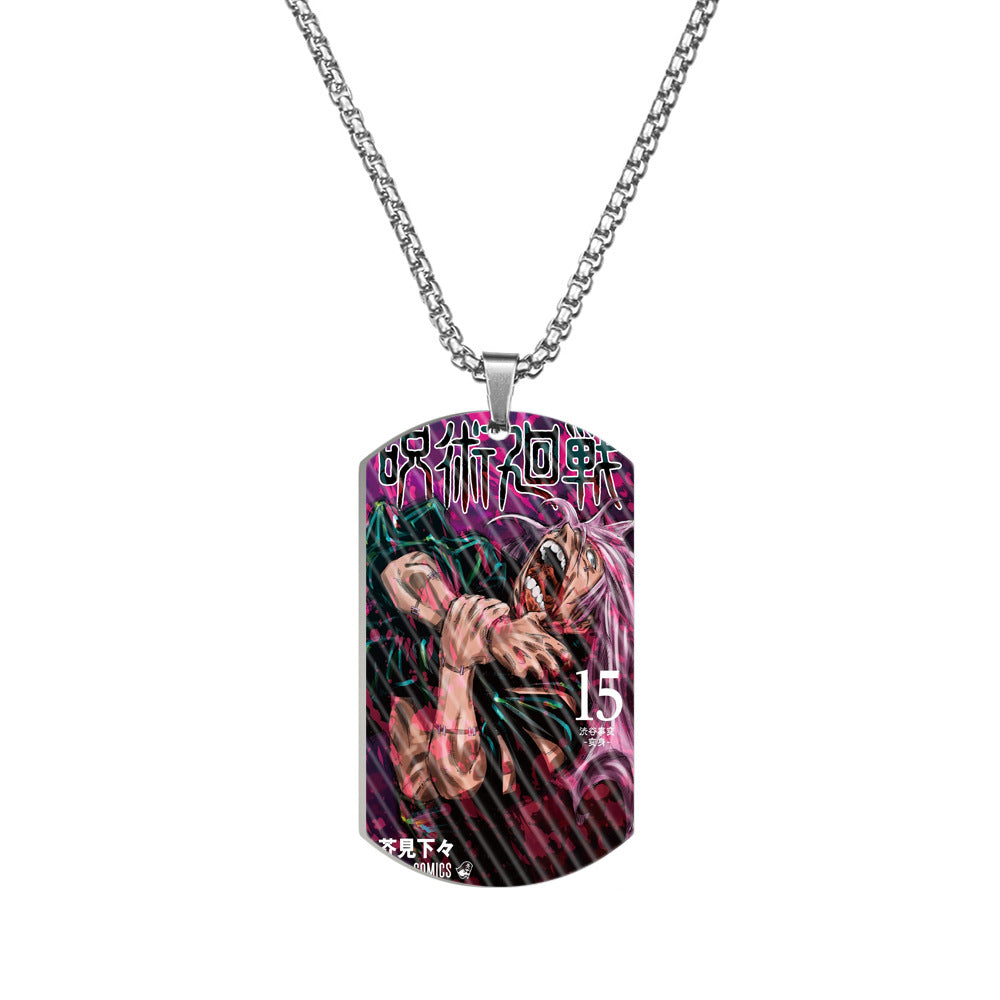 Cool Anime Printed Dog Tag Necklace