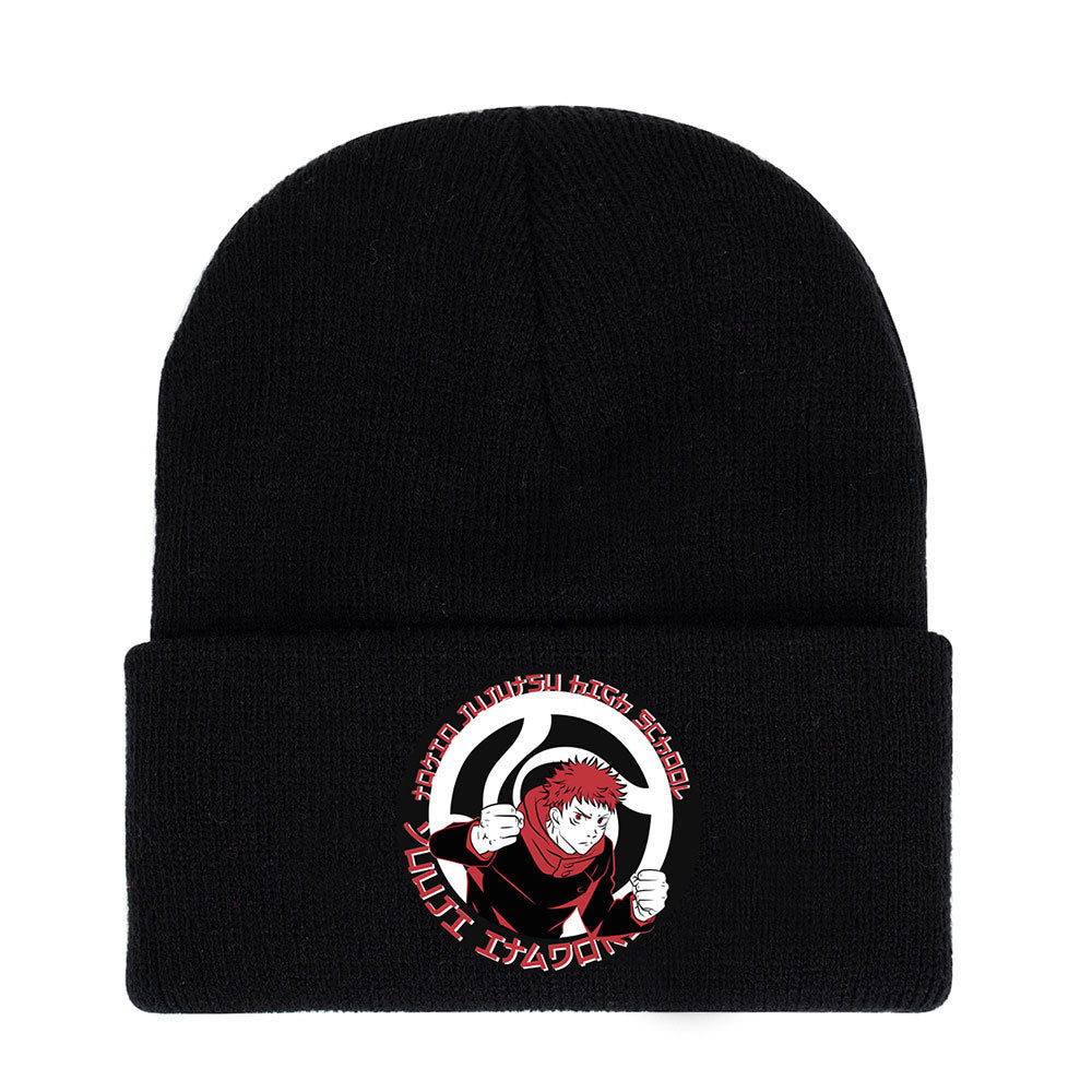 Cute Anime Print Warm Knitted Hat