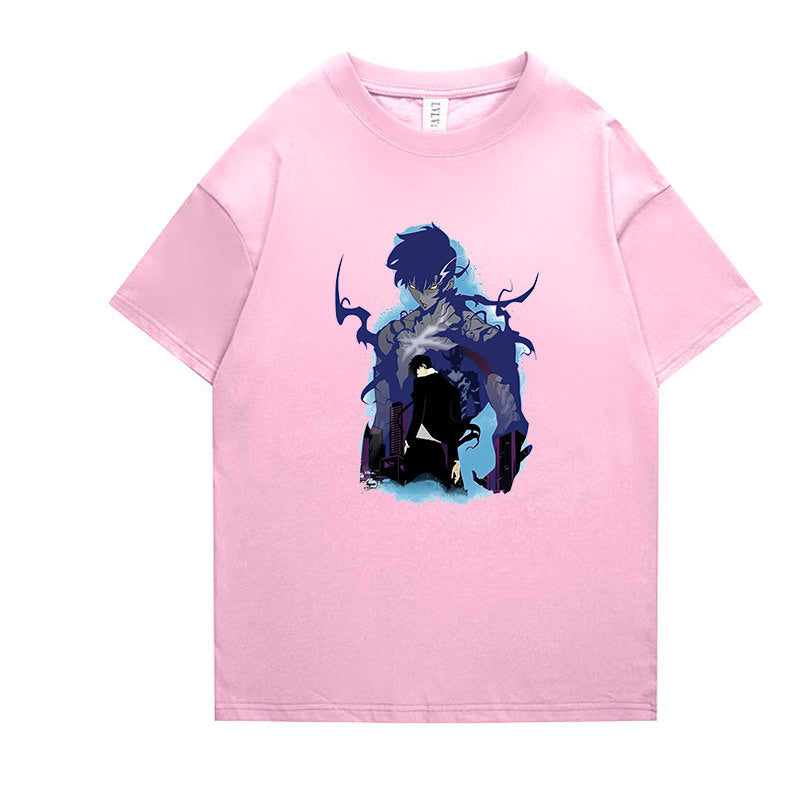 Cool Anime Print Short-sleeved T-shirt