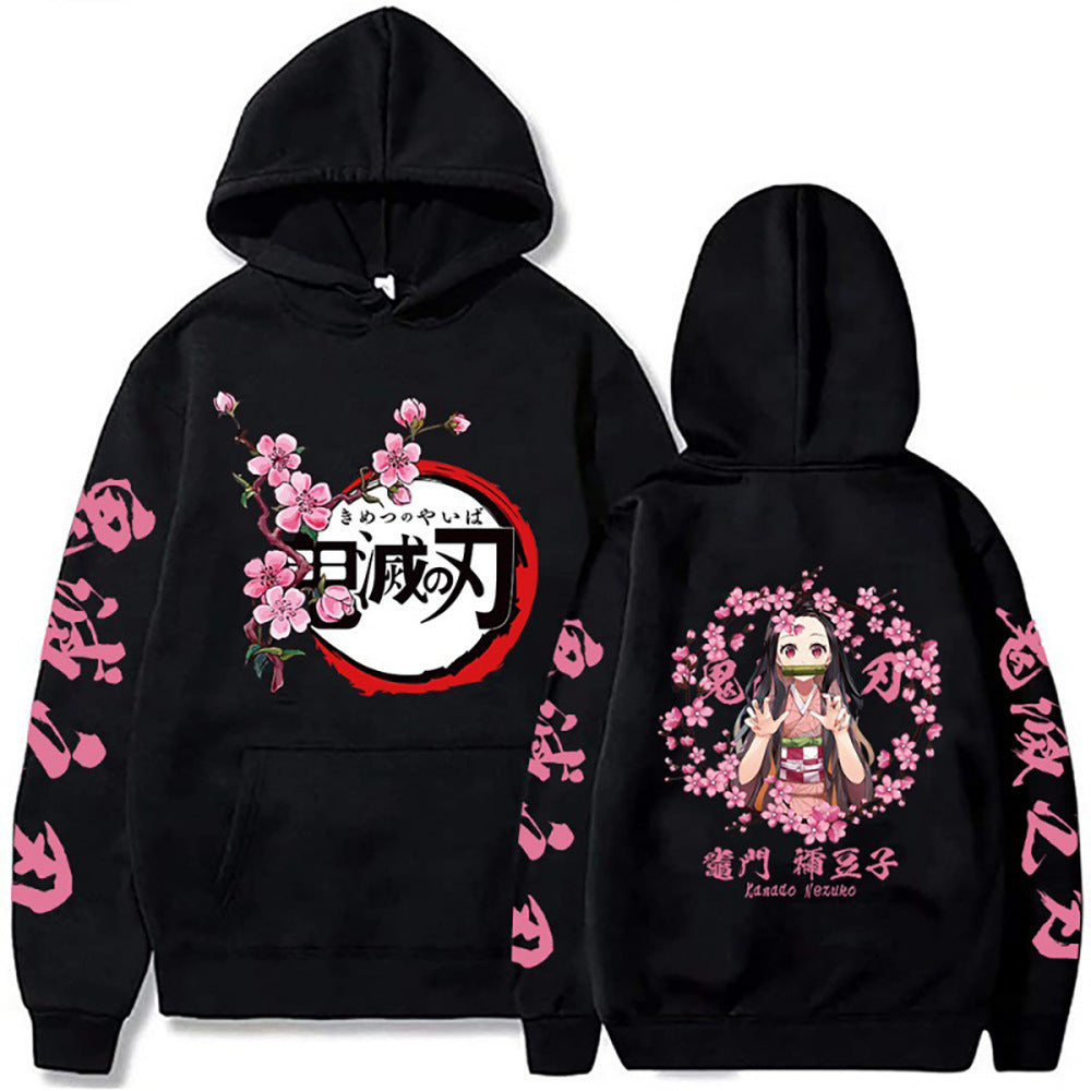 Unisex Anime Printed Pullover Loose Hoodie