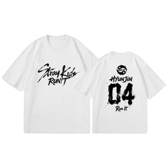 SKZ RUN IT Number Printed Short-sleeved T-shirt